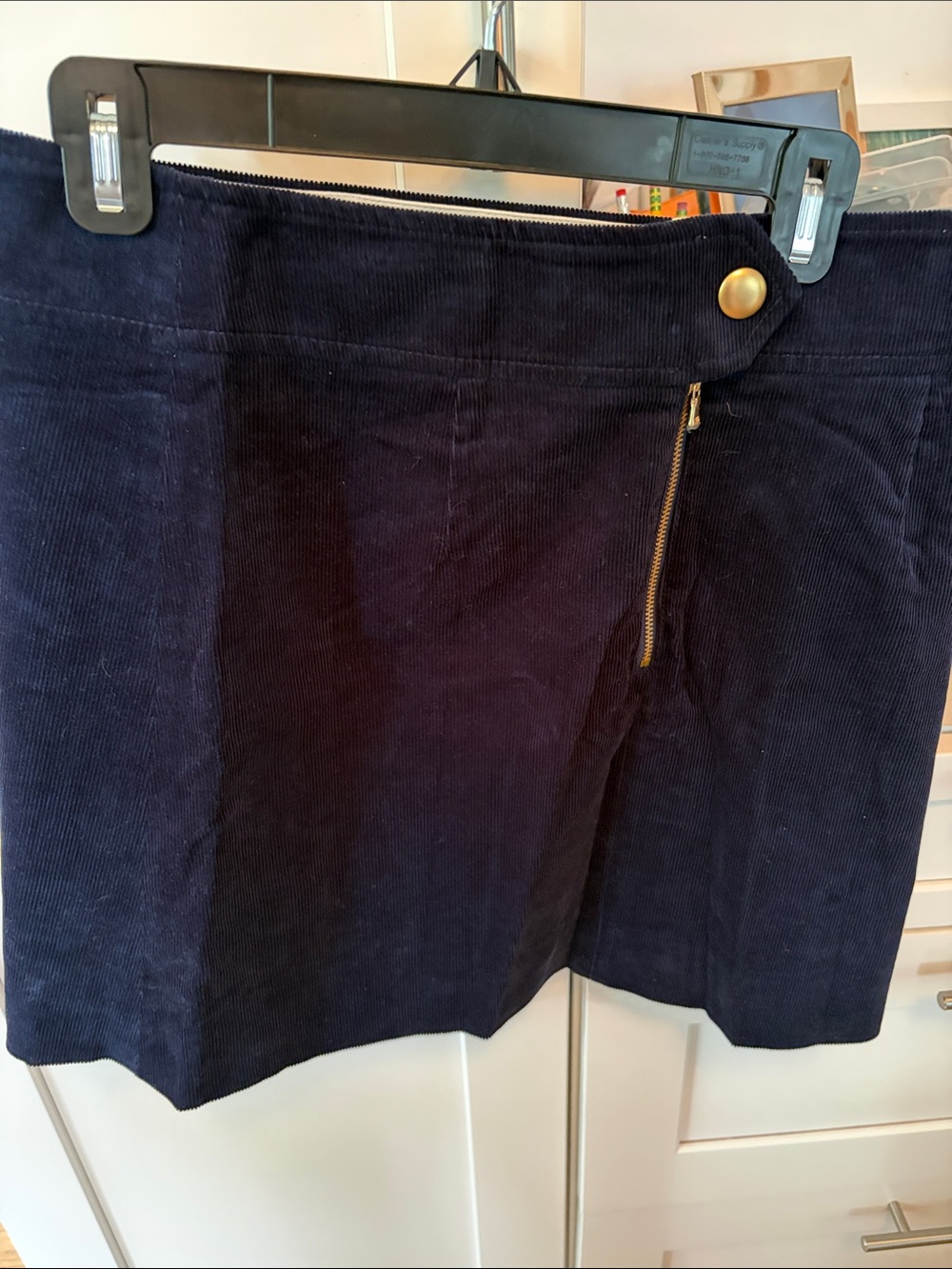 J Crew Corduroy, dark navy skirt